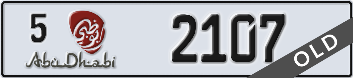 abu dhabi License Plate Number 2107 Code 5
