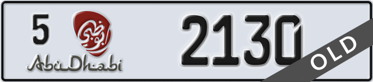 abu dhabi License Plate Number 2130 Code 5