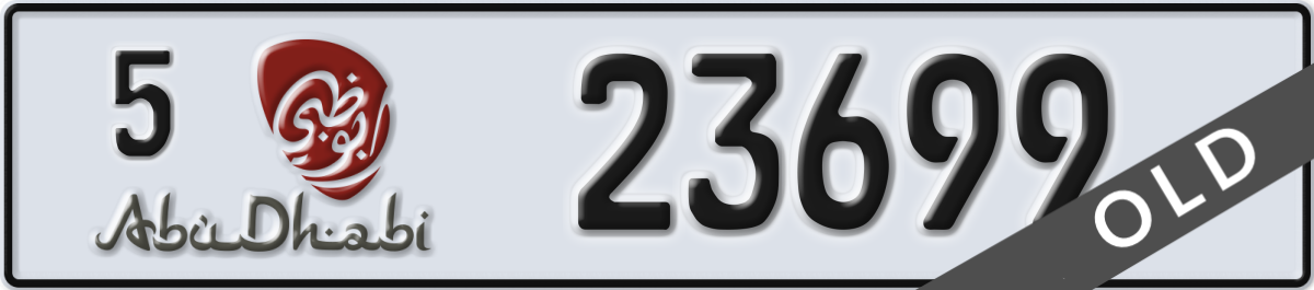 abu dhabi License Plate Number 23699 Code 5