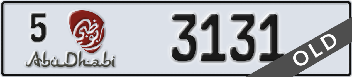abu dhabi License Plate Number 3131 Code 5