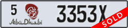 abu dhabi - code - 5 - number -3353X