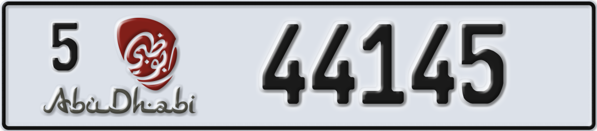 abu dhabi License Plate Number 44145 Code 5