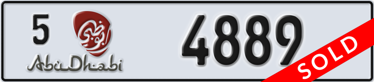 abu dhabi License Plate Number 4889 Code 5