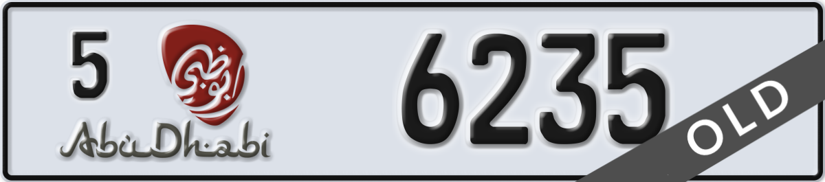 abu dhabi License Plate Number 6235 Code 5