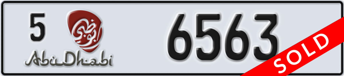 abu dhabi License Plate Number 6563 Code 5