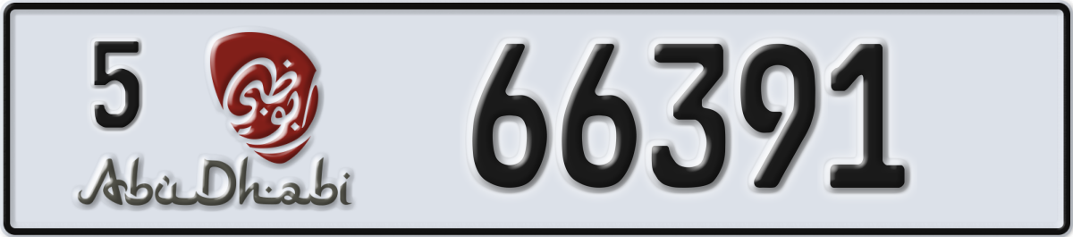 abu dhabi License Plate Number 66391 Code 5