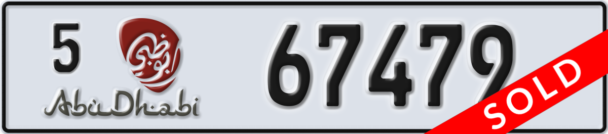 abu dhabi License Plate Number 67479 Code 5