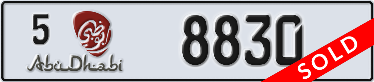 abu dhabi License Plate Number 8830 Code 5