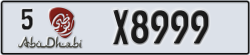 abu dhabi - code - 5 - number -X8999