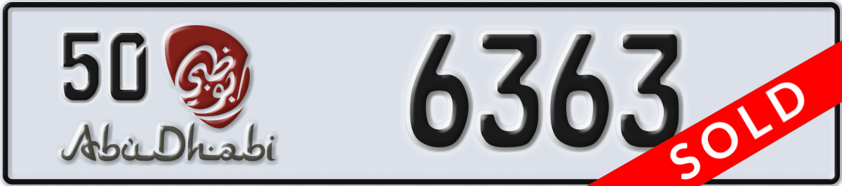 abu dhabi License Plate Number 6363 Code 50