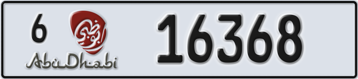 abu dhabi License Plate Number 16368 Code 6