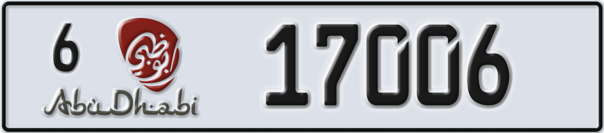abu dhabi License Plate Number 17006 Code 6