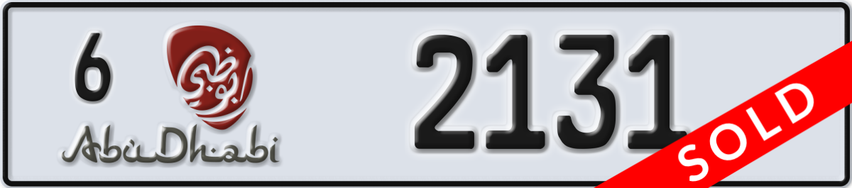 abu dhabi License Plate Number 2131 Code 6