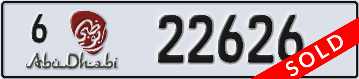 abu dhabi License Plate Number 22626 Code 6