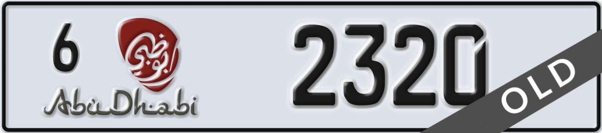 abu dhabi License Plate Number 2320 Code 6