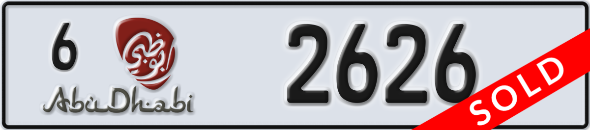 abu dhabi License Plate Number 2626 Code 6
