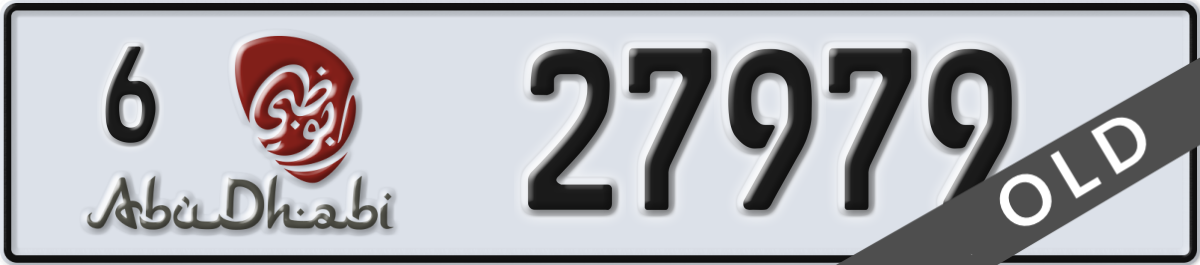 abu dhabi License Plate Number 27979 Code 6