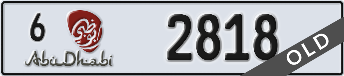 abu dhabi License Plate Number 2818 Code 6