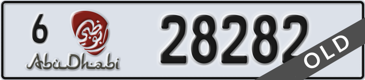 abu dhabi License Plate Number 28282 Code 6