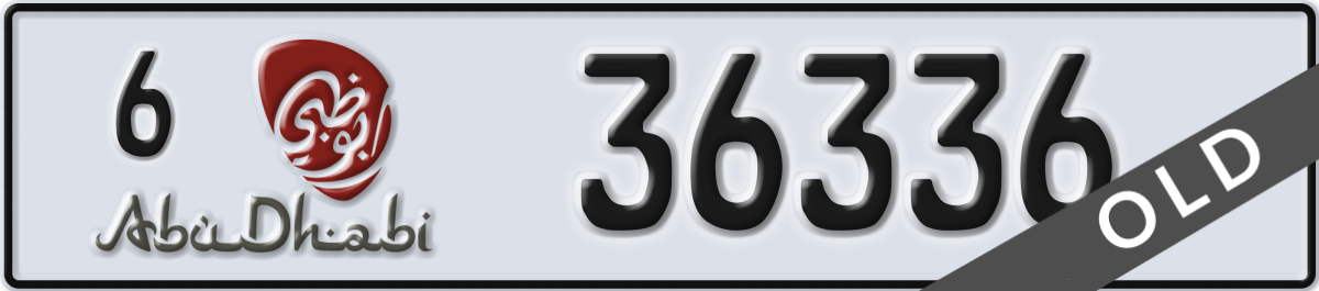 abu dhabi License Plate Number 36336 Code 6