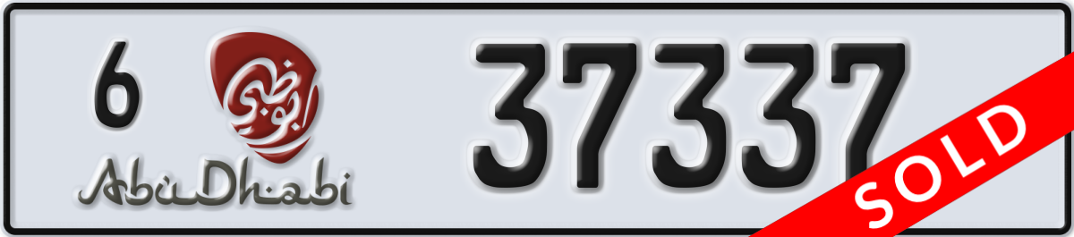 abu dhabi License Plate Number 37337 Code 6