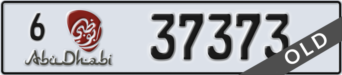 abu dhabi License Plate Number 37373 Code 6