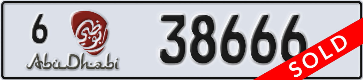 abu dhabi License Plate Number 38666 Code 6