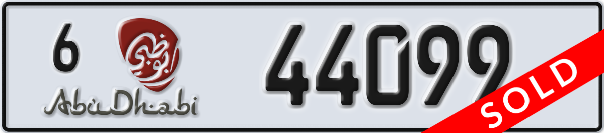 abu dhabi License Plate Number 44099 Code 6