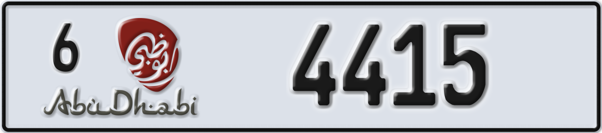 abu dhabi License Plate Number 4415 Code 6