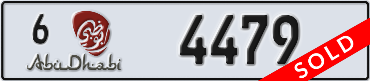 abu dhabi License Plate Number 4479 Code 6