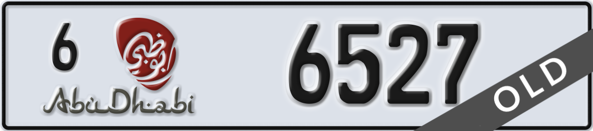 abu dhabi License Plate Number 6527 Code 6