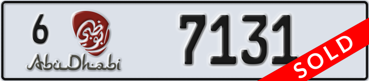 abu dhabi License Plate Number 7131 Code 6