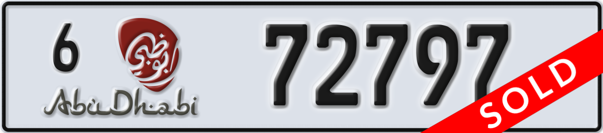 abu dhabi License Plate Number 72797 Code 6