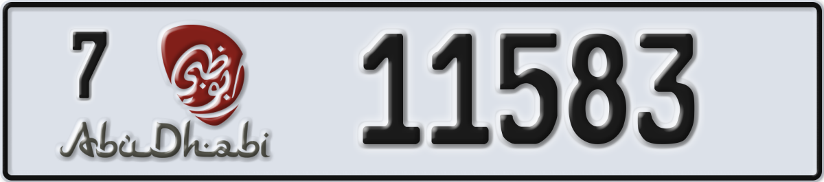 abu dhabi License Plate Number 11662 Code 7
