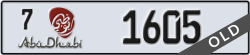 abu dhabi - code - 7 - number -1605