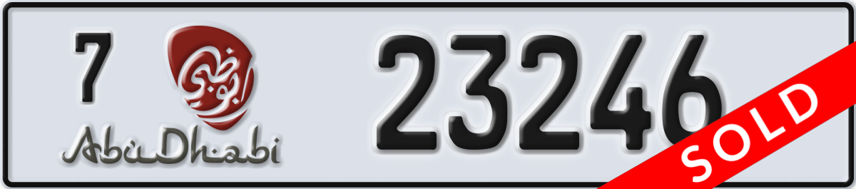 abu dhabi License Plate Number 23246 Code 7