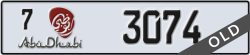 abu dhabi - code - 7 - number -3074