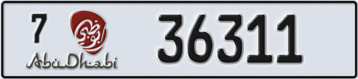 abu dhabi License Plate Number 36311 Code 7