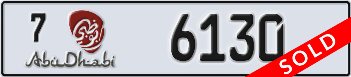 abu dhabi License Plate Number 6130 Code 7