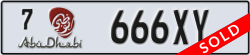 abu dhabi - code - 7 - number -666XY