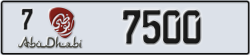 abu dhabi - code - 7 - number -7500