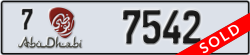 abu dhabi - code - 7 - number -7542