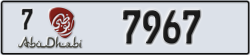 abu dhabi - code - 7 - number -7967