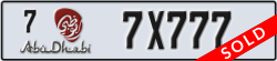 abu dhabi - code - 7 - number -7X777