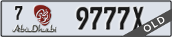 abu dhabi - code - 7 - number -9777X