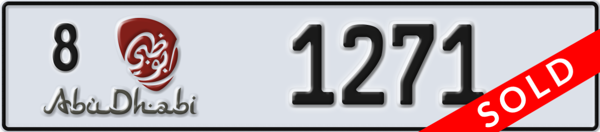 abu dhabi License Plate Number 1271 Code 8