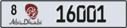 abu dhabi - code - 8 - number -16001