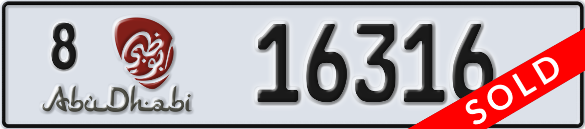 abu dhabi License Plate Number 16316 Code 8