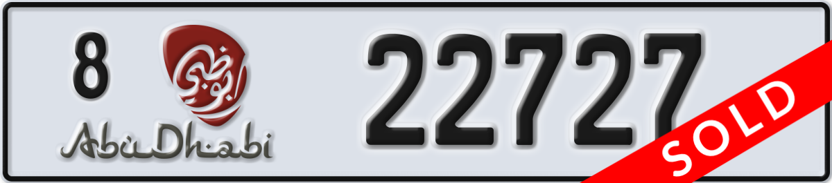 abu dhabi License Plate Number 22727 Code 8