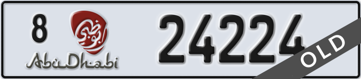 abu dhabi License Plate Number 24224 Code 8